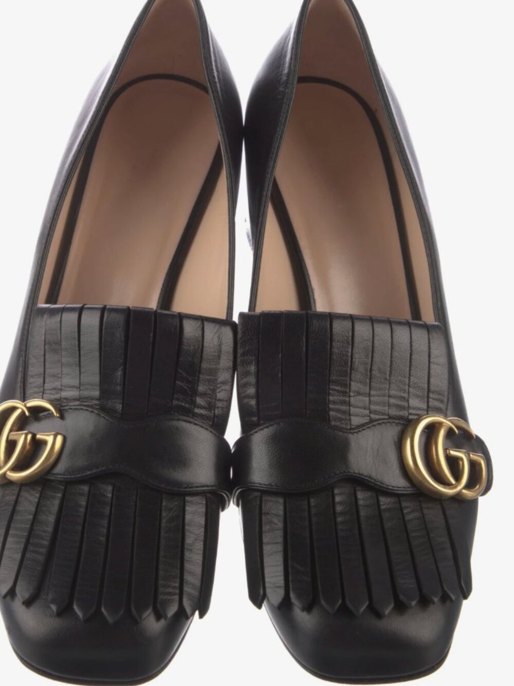 Gucci GG Marmont Fringe Loafer Pump w. Dust Bags